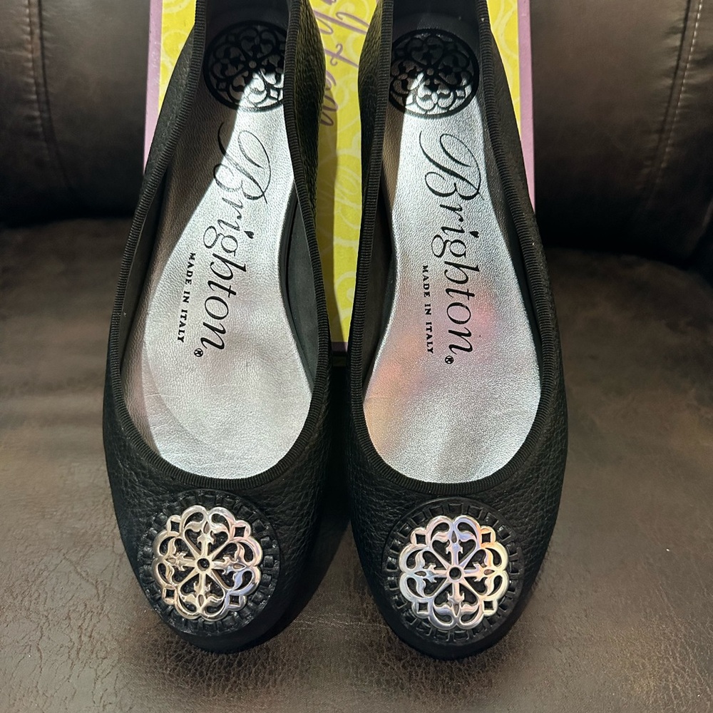 Brighton Women's Aleta leather Black ballerina flats